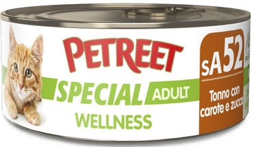 Petreet Wellness Tonno Con Carote Zucca Cibo Umido Gatto Adulto Barattolo 70g