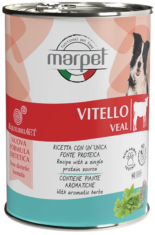 Marpet Aequilibriavet Dog Vitello Cibo Umido Per Cani Adulti Scatoletta 400g