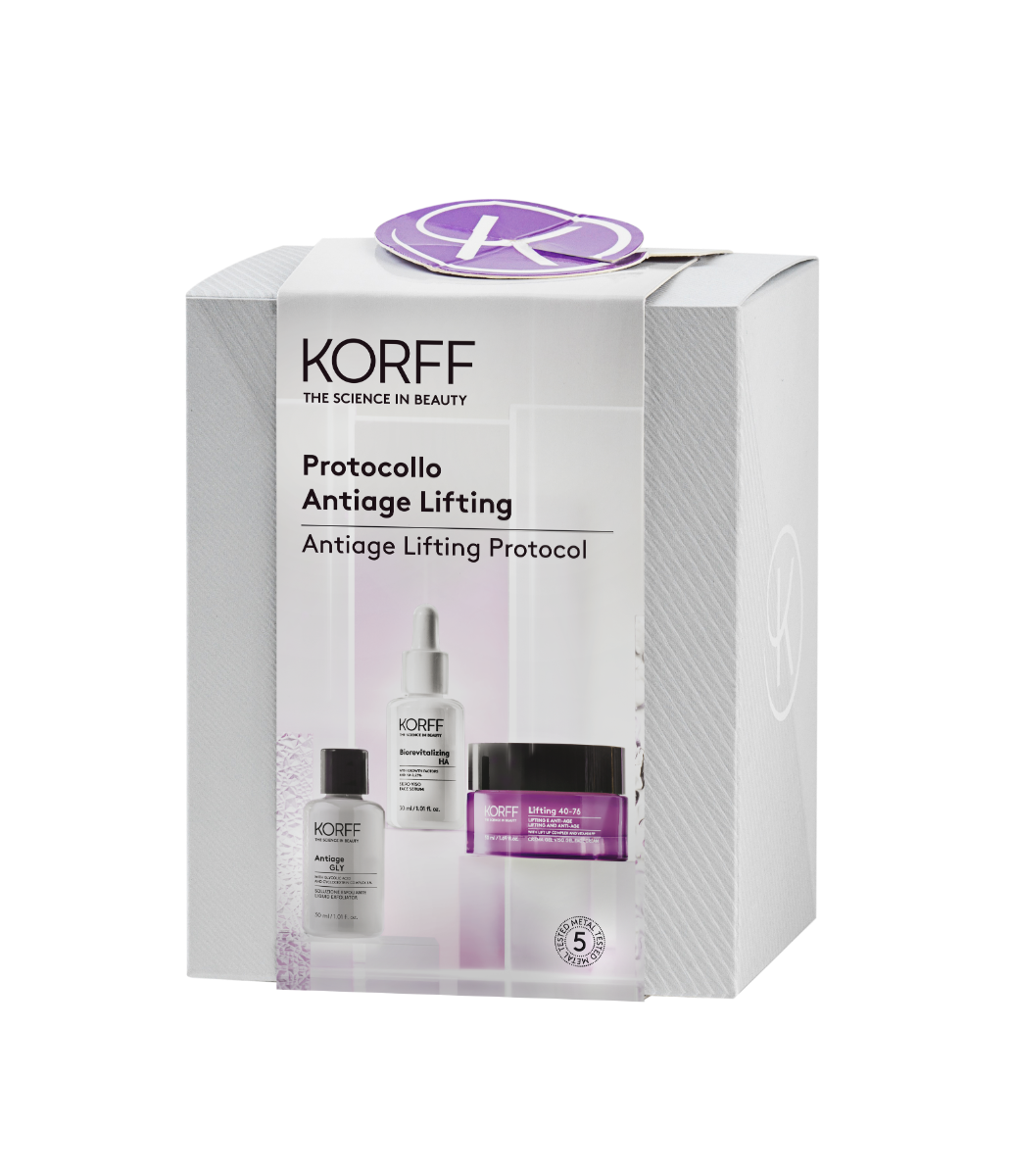 Korff Cofanetto Lifting Soluzione Esfoliante 30ml + Siero 30ml + Crema Viso Gel 50ml