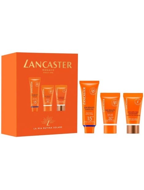 Lancaster Cofanetto Routine Solare Crema Viso SPF15 50ml+ Latte Corpo SPF30 50ml + Doposole 50ml