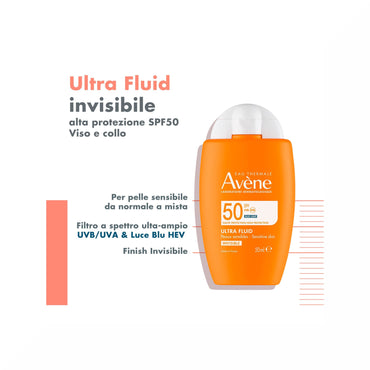 Eau Thermale Avène Solare Ultra-Fluid Invisibile 50ml SPF50
