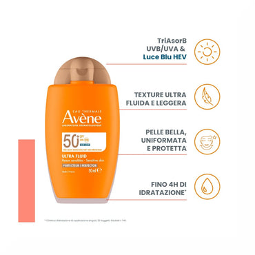 Eau Thermale Avène Ultra-Fluid Perfezionatore Protezione Molto Alta 50ml SPF50+