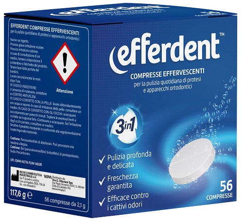 Efferdent 56 Compresse Effervescenti Protesi/Apparecchi Ortodontici