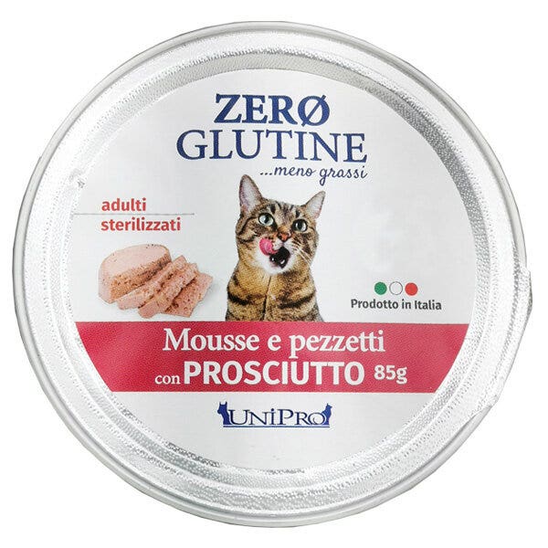Unipro Cat Zero Glutine Gatto Con Prosciutto 85g