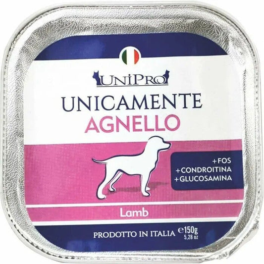 Unipro Unicamente Agnello Cibo Umido Cani Adulti Vaschetta 150g