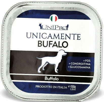 Unipro Unicamente Bufalo Cibo Umido Cani Adulti Vaschetta 150g