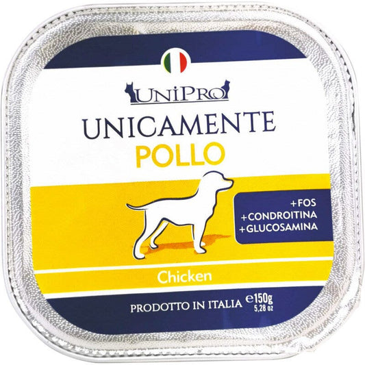 Unipro Unicamente Pollo Cibo Umido Per Cani Adulti Vaschetta 150g