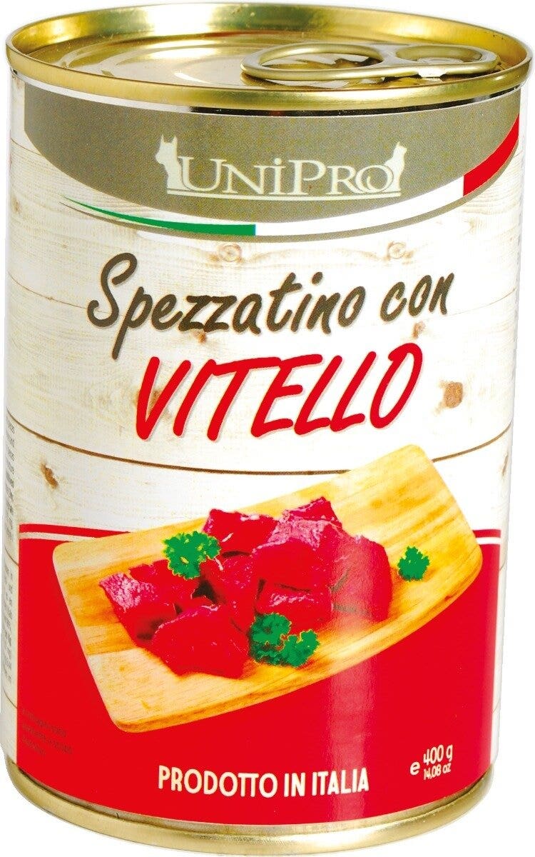 Unipro Spezzatino Con Vitello Cibo Umido Per Cani Adulti Barattolo 400g