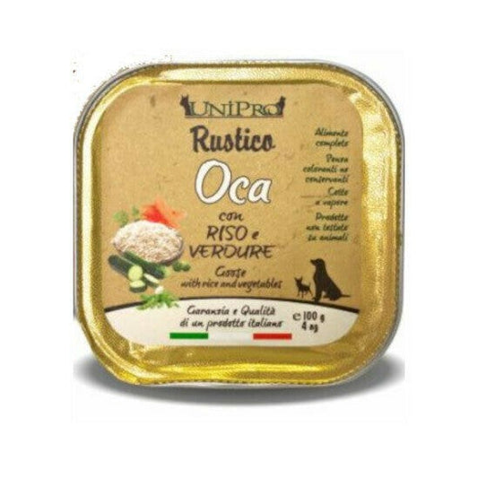 Unipro Rustico Cibo Umido Oca Riso E Verdure Per Cani Vaschetta 100g