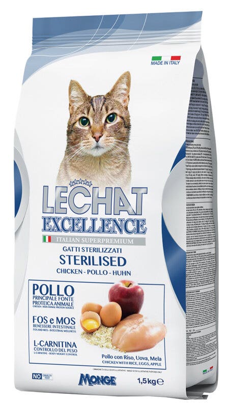 LeChat Excellence Sterilised Cibo Secco Pollo Per Gatti Adulti 1,5kg