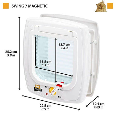 Swing 7 Portina Per Gatti Con Sistema Magnetico Colore Bianco