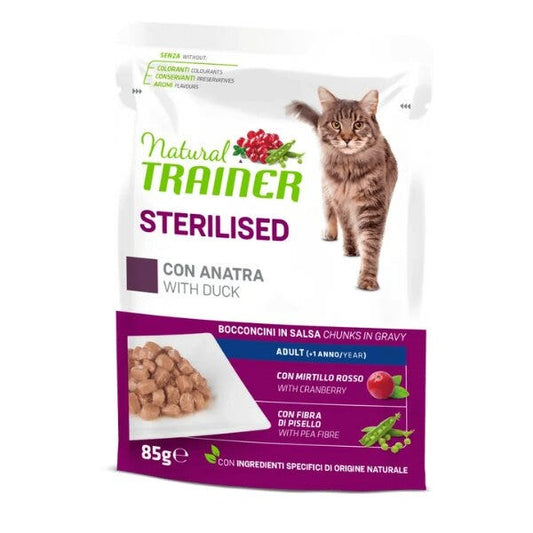 Natural Trainer Adult Sterilised Anatra Bocconcini In Salsa Busta 85g