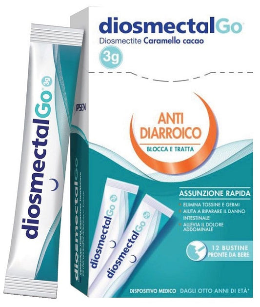 Diosmectal Go 12 Bustine - Sollievo Rapido per Disturbi Intestinali