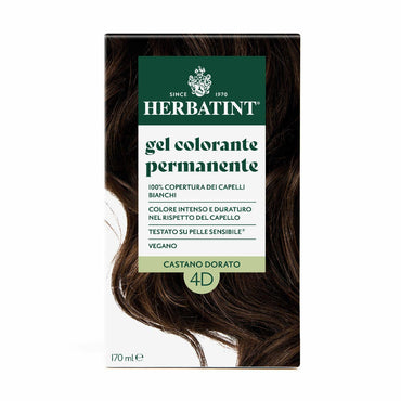 Herbatint Tintura Per Capelli Gel Permanente 4D Castano Dorato 170ml