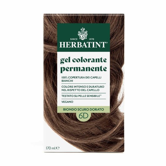 Herbatint Tintura Per Capelli Gel Permanente 6D Biondo Scuro Dorato 170ml