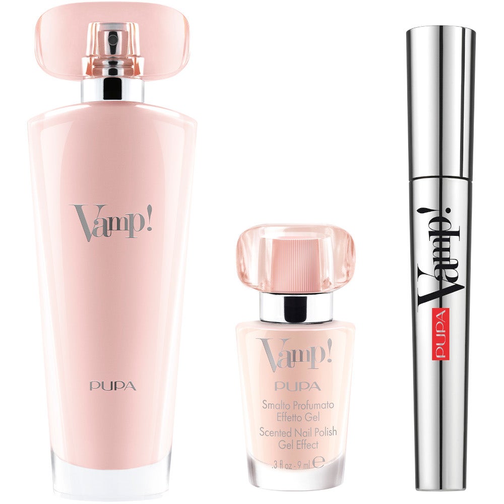 Pupa Kit Vamp Pink Eau De Parfum 50 ml+Mascara 9ml+Smalto Profumato Effetto Gel 9ml