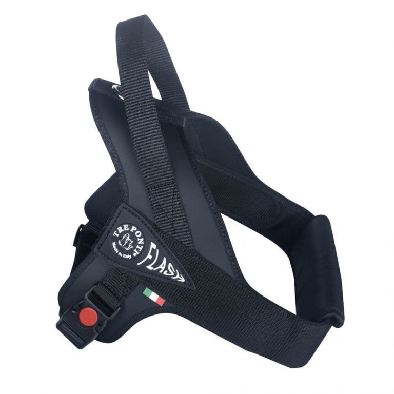 Tre Ponti Pettorina Nero Rifrangente Flash Per Cani 30/40kg Taglia XL