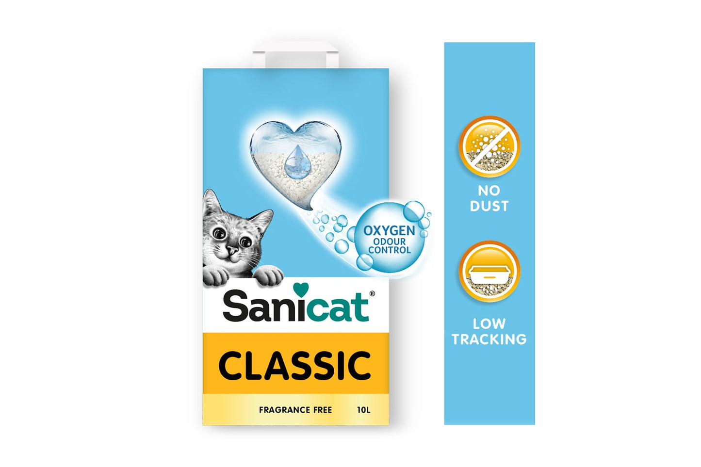 Sanicat Classic Lettiera Minerale Assorbente Senza Profumo Per Gatti 10L