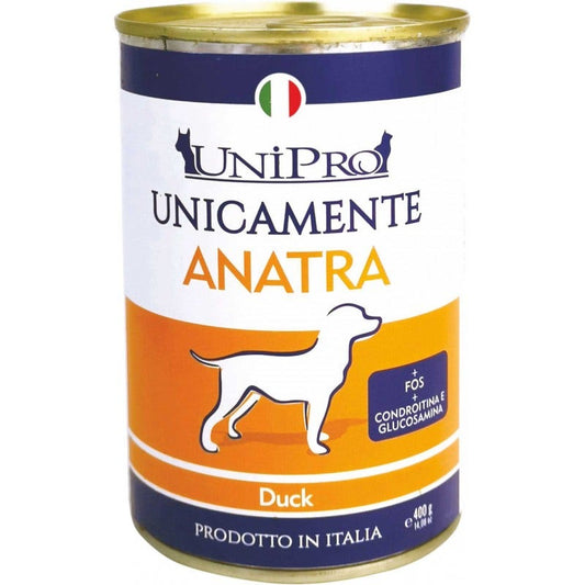 Unipro Unicamente Anatra Cibo Umido Cani Adulti Barattolo 400g