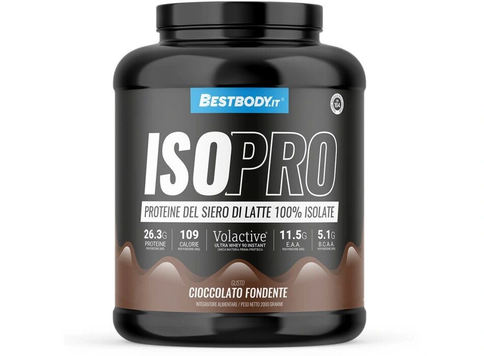 Bestbody IsoPro Volactive Proteine del Latte 100% Isolate Gusto Cioccolato Fondente 2Kg
