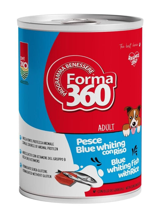 Pet360 Forma360 Cibo Umido Pesce Blue Whitening E Riso Per Cani Adulti 400g