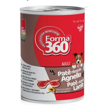 Pet360 Paté Ricco in Agnello Cibo Umido Per Cani Adulti Barattolo 400g