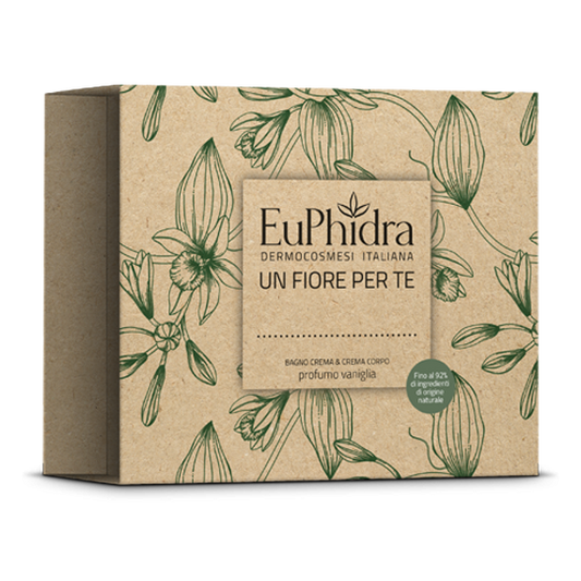 EUPHIDRA COFANETTO UN FIORE PER TE FIORI DI VANIGLIA: BAGNO CREMA FIORI DI VANIGLIA 75ML + CREMA CORPO FIORI DI VANIGLIA 75ML