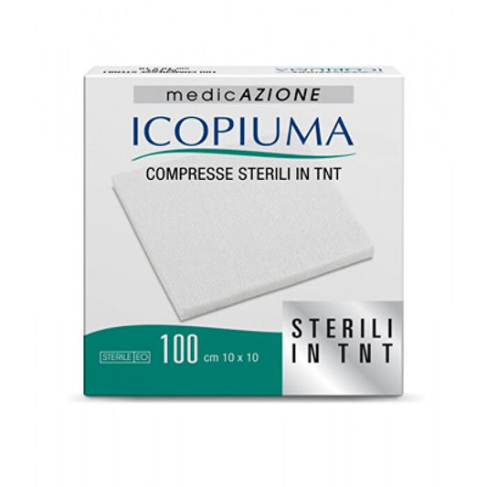 GARZE ICOPIUMA 100 COMPRESSE ADESIVE STERILI IN TNT 10X10 CM