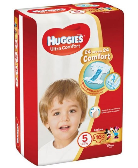 HUGGIES ULTRA COMFORT 16 PEZZI TAGLIA 5