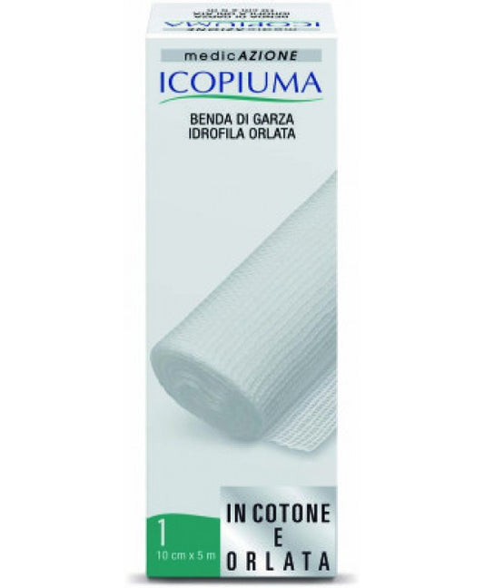 ICOPIUMA BENDA DI GARZA IDROFILA ORLATA 10CM X 5 METRI - DISPOSITIVO MEDICO CE