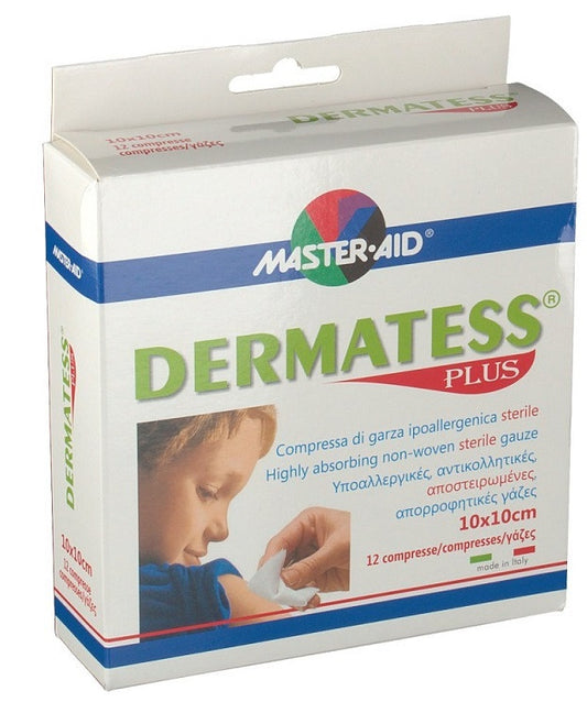 DERMATESS GARZA PLUS 10X10CM 12 PEZZI - DISPOSITIVO MEDICO CE