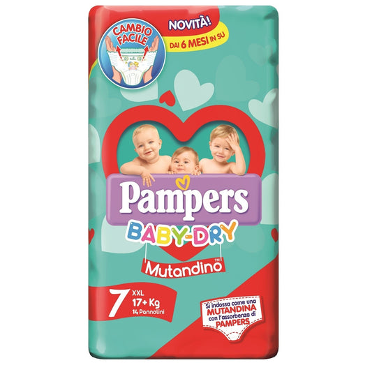 PAMPERS BABY DRY MUTANDINO TAGLIA XXL (17+KG) 14 PEZZI
