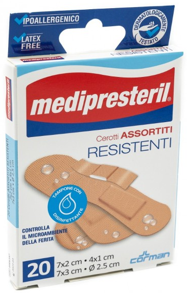 MEDIPRESTERIL CEROTTI RESISTENTI ASSORTITI 20 PEZZI - DISPOSITIVO MEDICO CE