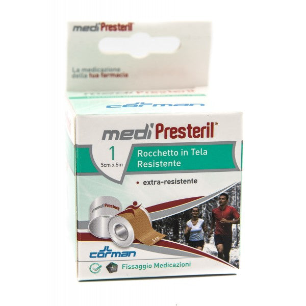 MEDIPRESTERIL CEROTTO ROCCHETTO IN TELA RESISTENTE 5CM x 5 METRI