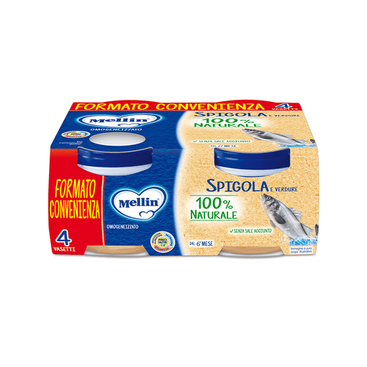 MELLIN OMOGENEIZZATO SPIGOLA E VERDURE 4X80 GRAMMI