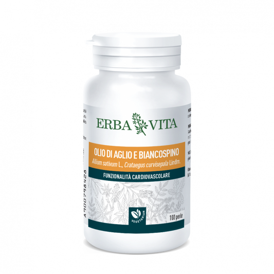 OLIO DI AGLIO BIANCOSPINO E OLIVO 100 PERLE ERBAVITA