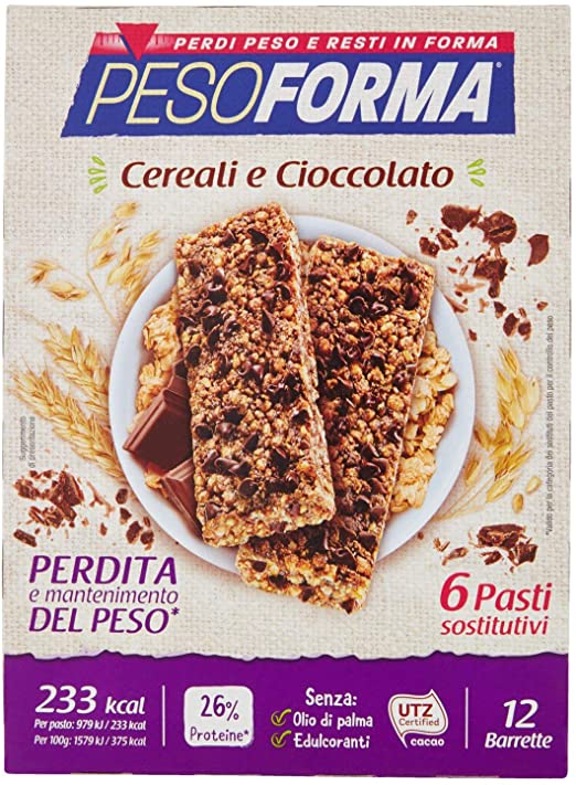 PESOFORMA BARRETTE CEREALI E CIOCCOLATO 12 PEZZI