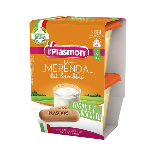 PLASMON LA MERENDA DEI BAMBINI YOGURT E BISCOTTO 2X120 GRAMMI
