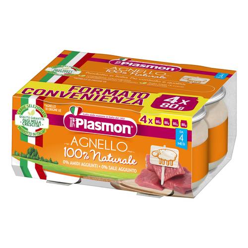 PLASMON OMOGENEIZZATO AGNELLO 4X80 GRAMMI