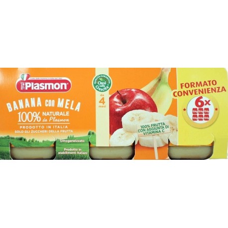 PLASMON OMOGENEIZZATO BANANA E MELA 6X104 GRAMMI
