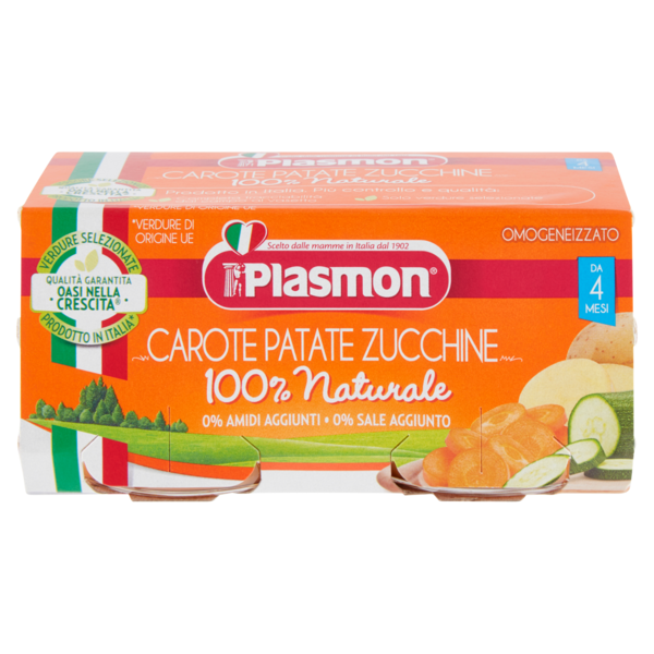 PLASMON OMOGENEIZZATO CAROTE PATATE E ZUCCHINE 2X80 GRAMMI