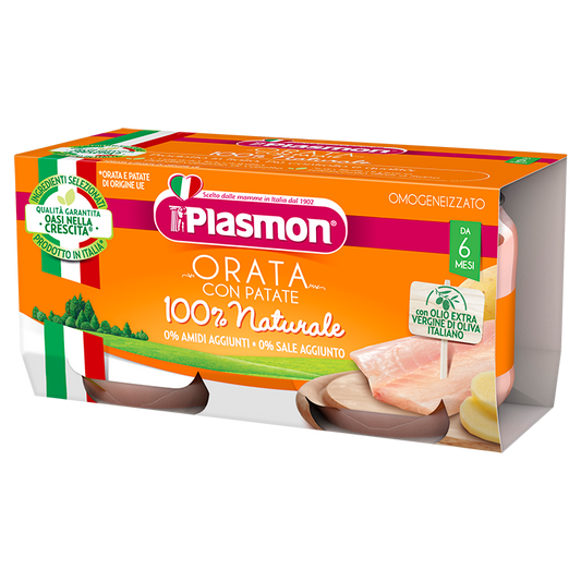 PLASMON OMOGENEIZZATO PATATE E ORATA 2X80 GRAMMI