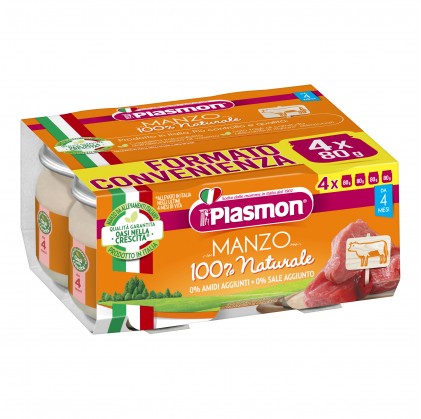 PLASMON OMOGENEIZZATO MANZO 4X80 GRAMMI