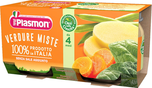 PLASMON OMOGENEIZZATO VERDURE MISTE 2X80 GRAMMI