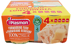 PLASMON OMOGENEIZZATO FORMAGGINO FUSO E PARMIGIANO REGGIANO 4X80 GRAMMI