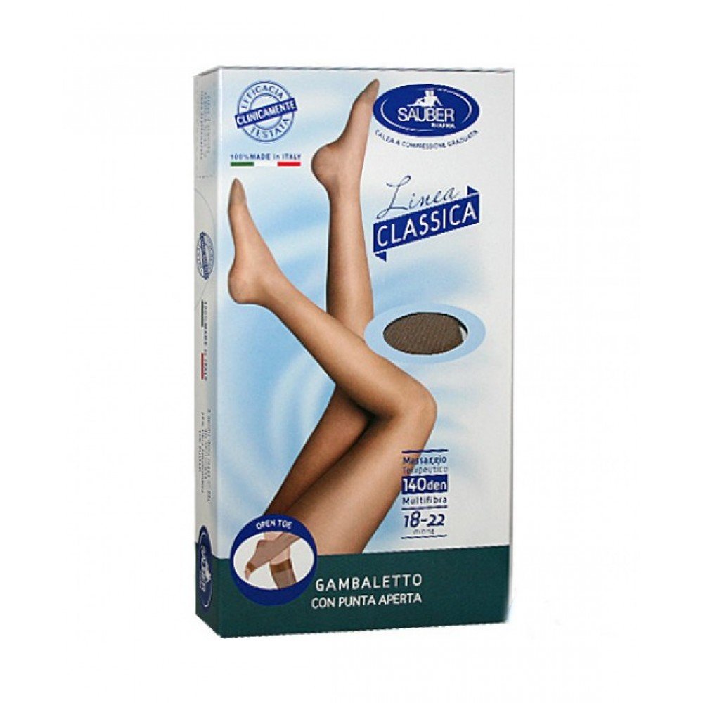 SAUBER GAMBALETTO PUNTA APERTA 140 DENARI MAGLIA LISCIA NEUTRO BEIGE TAGLIA 4