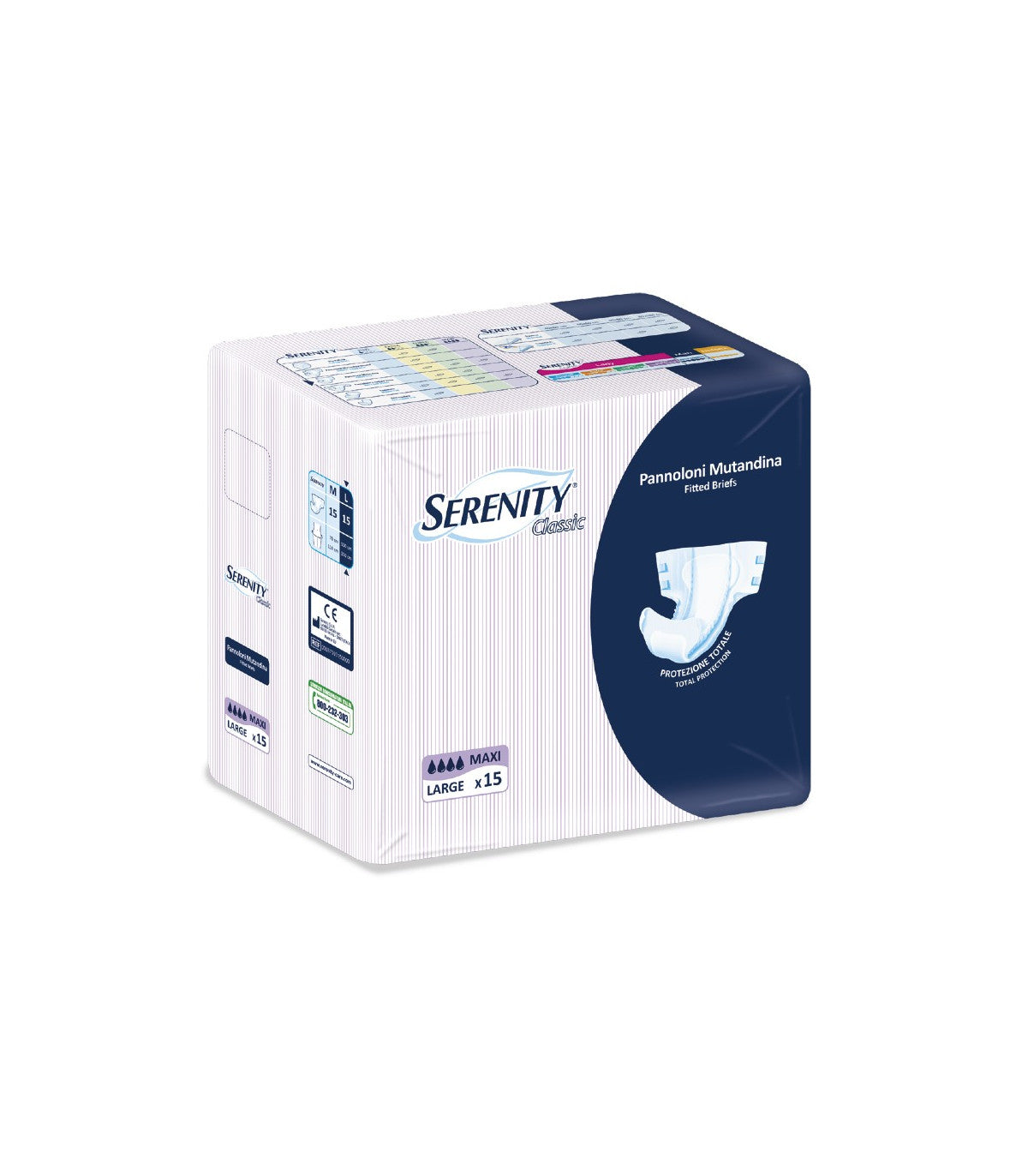 SERENITY PANNOLONE MUTANDA CLASSIC MAXI L 15 PEZZI
