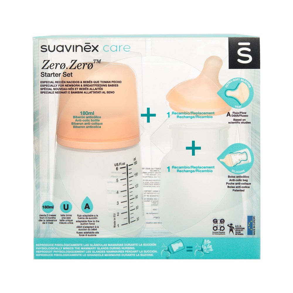 SUAVINEX KIT BIBERON SPECIALE ALLATTAMENTO ZERO 180ML + RICAMBIO