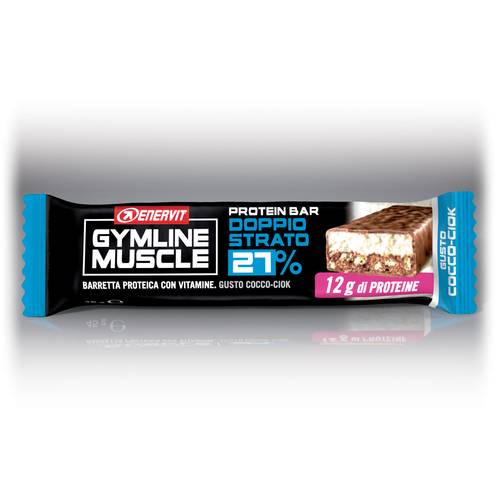 GYMLINE MUSCLE PROTEIN BARRETTA DOPPIO STRATO COCCO 27% 1 PEZZO 45 GRAMMI