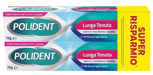 Polident Adesivo Protesi Dentali Lunga Tenuta 2 Tubetti Da 70g